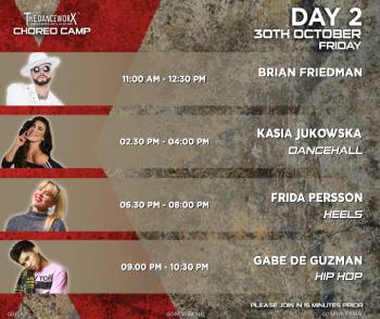 TDX CHOREO CAMP – ONE DAY PASS – BRIAN FRIEDMAN, KASIA JUKOWSKA, FRIDA PERSSON, GABE DE GUZMAN